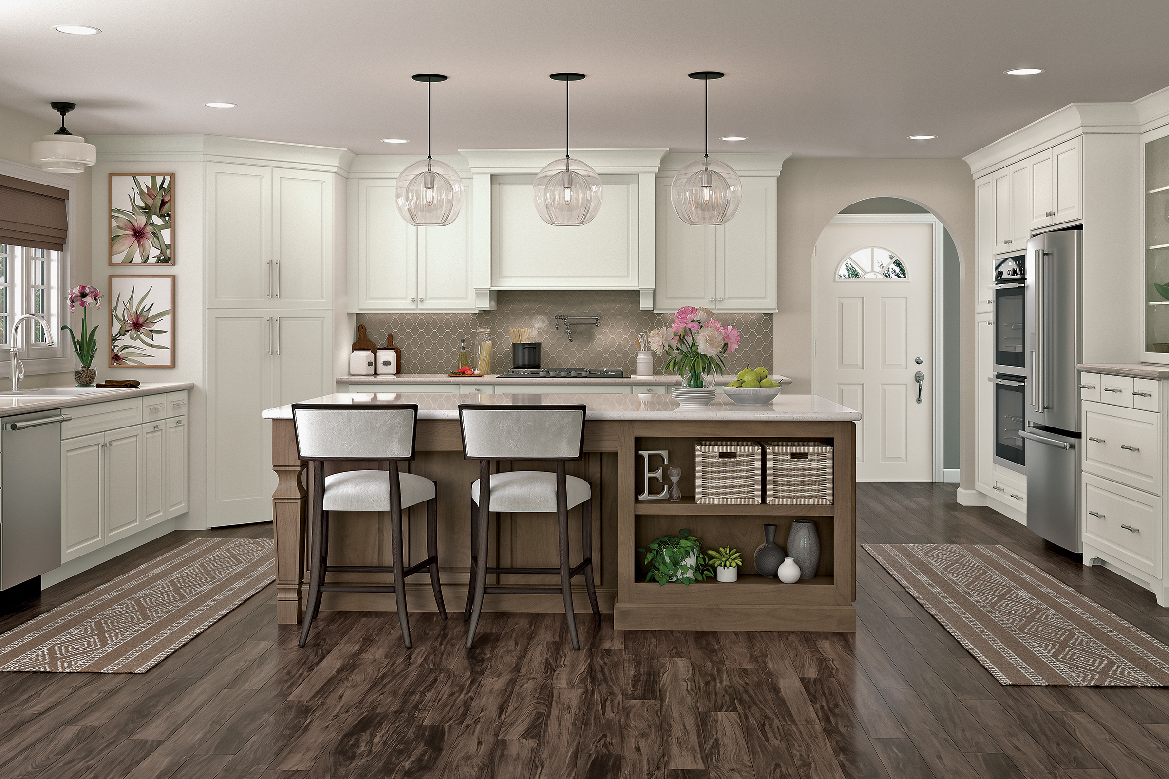 Two Different Colored Cabinets