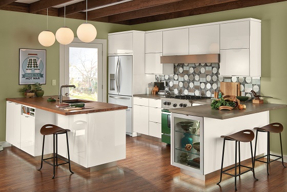 Colorful appliances for white kitchens.